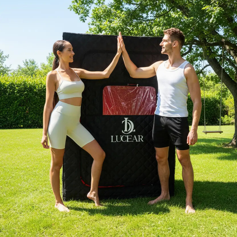 Lucears GlowSteam™ 2 Person Home Sauna with Red Light Therapy
