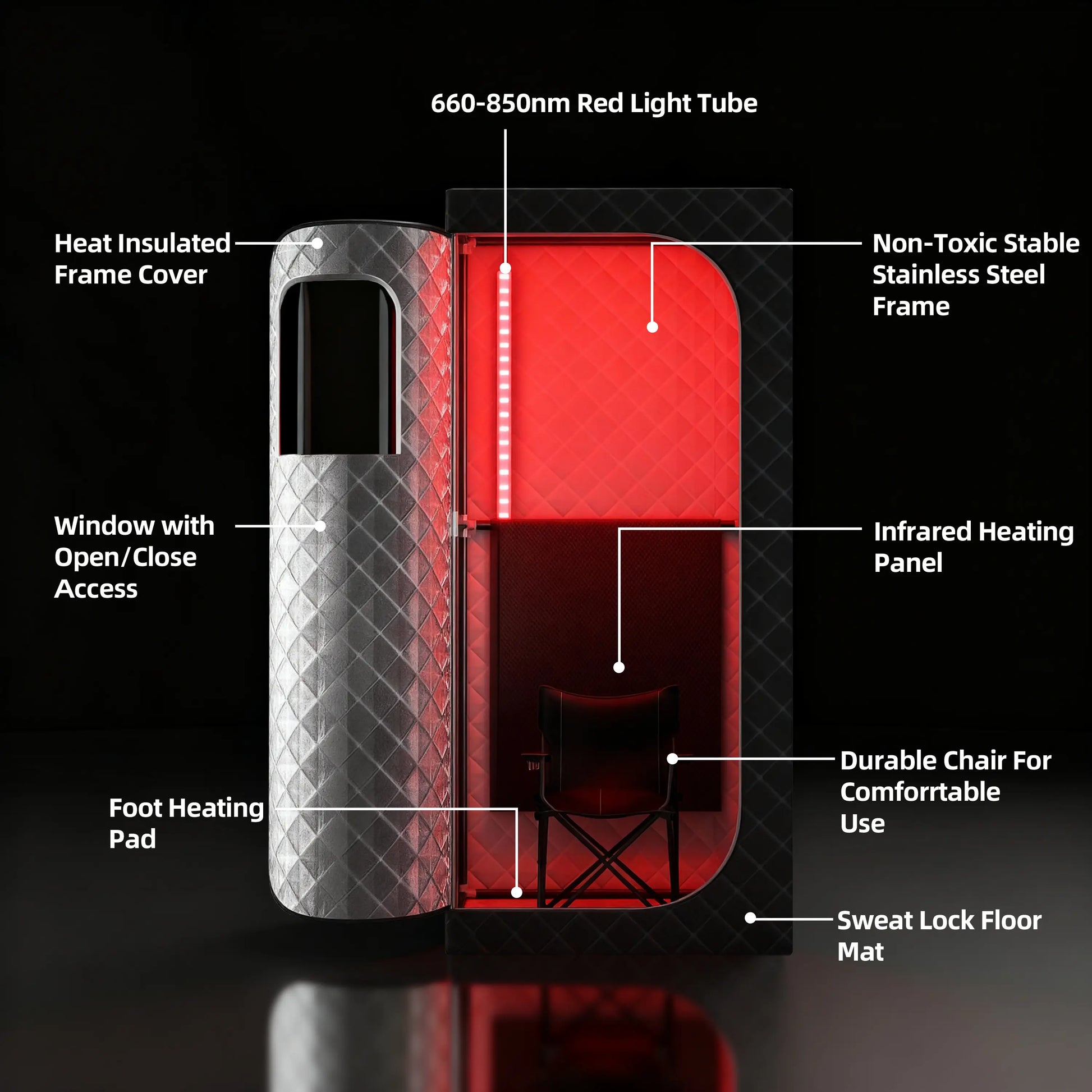 the infrared red light sauna equipped with top level craftment and material