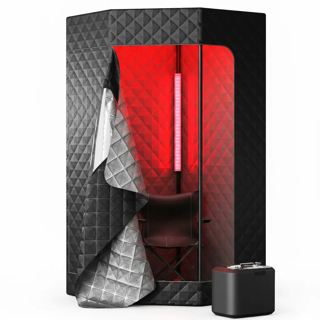 Lucears GlowSteam™ 1-Person Steam Sauna with Red Light Therapy