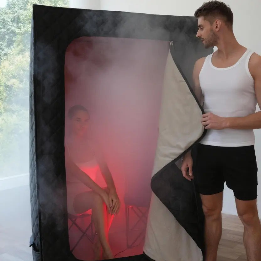 Lucears GlowSteam™ 2 Person Home Sauna with Red Light Therapy