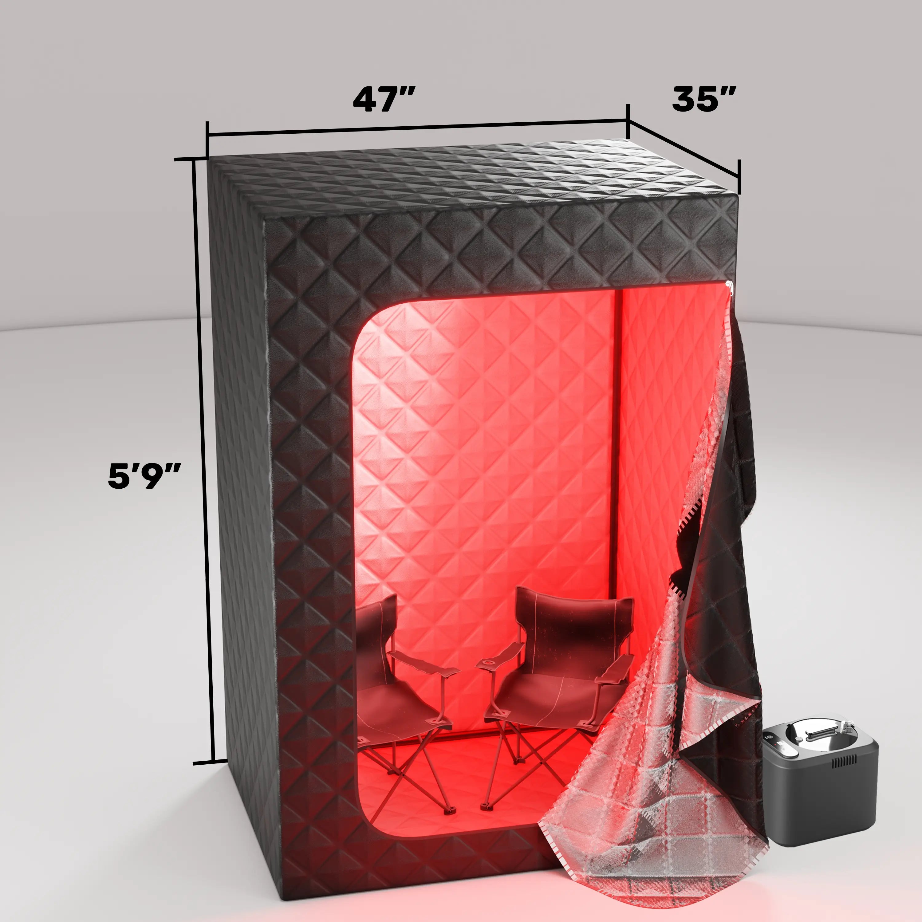 Lucears GlowSteam™ 2 Person Home Sauna with Red Light Therapy