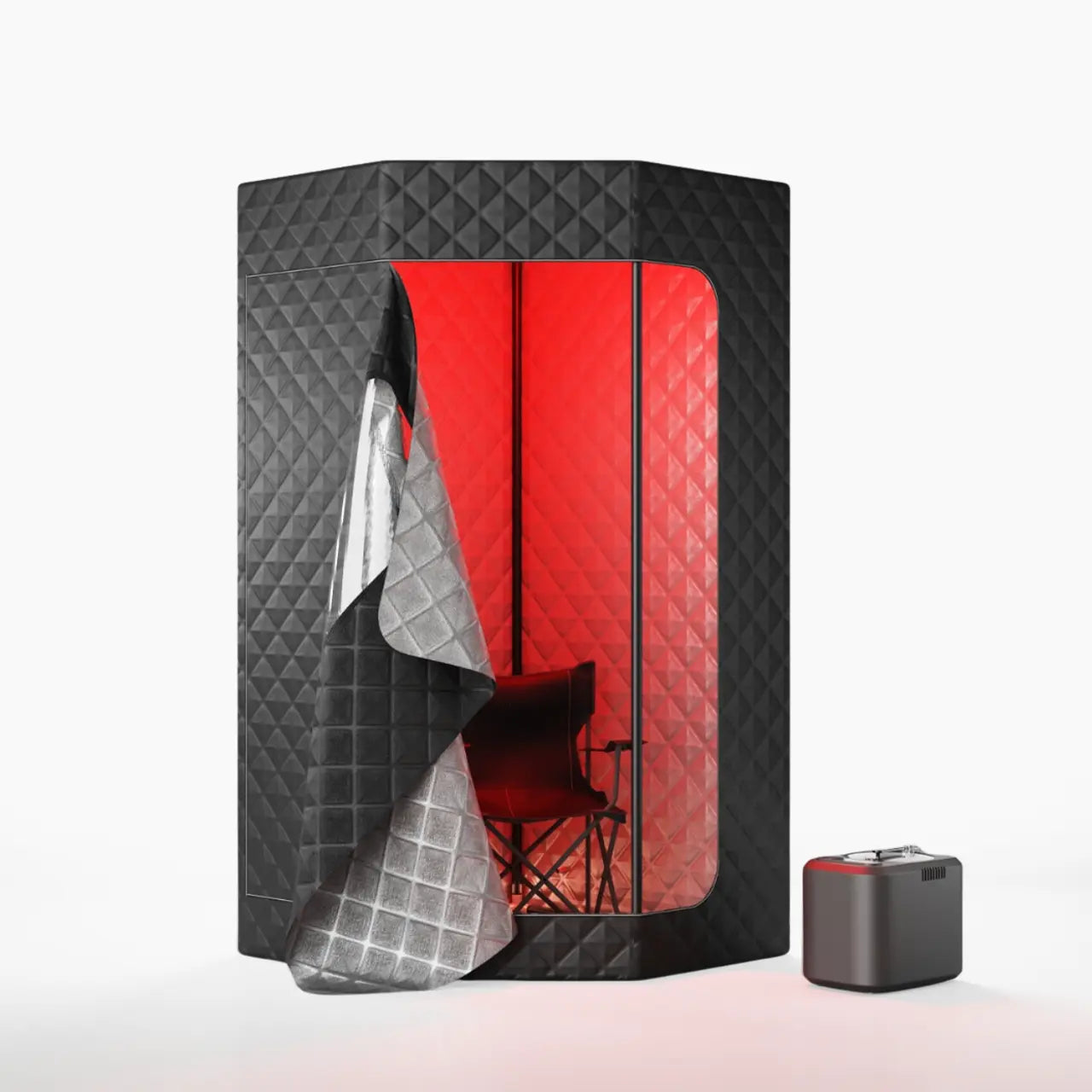 GlowSteam™ 1 Person Home Sauna PRO with Red Light Therapy