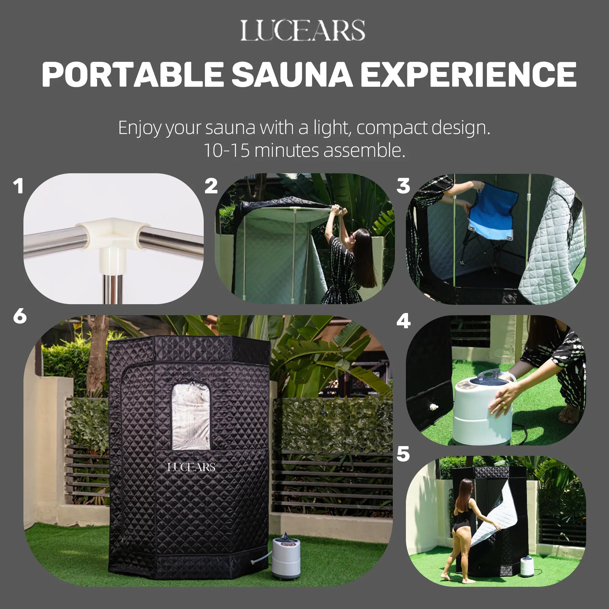 the sauna is easy to assemble