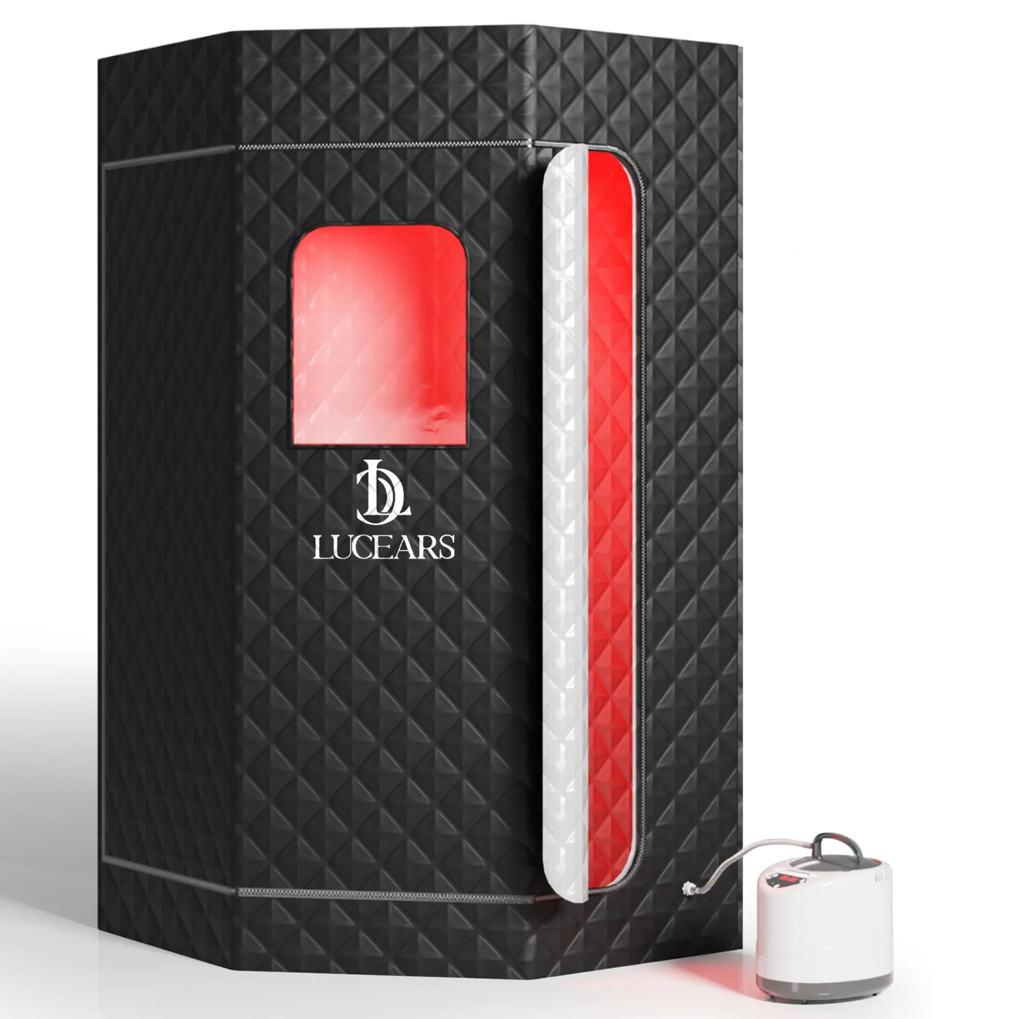 GlowSteam™ 1 Person Red Light Steam Sauna With Ice Bath